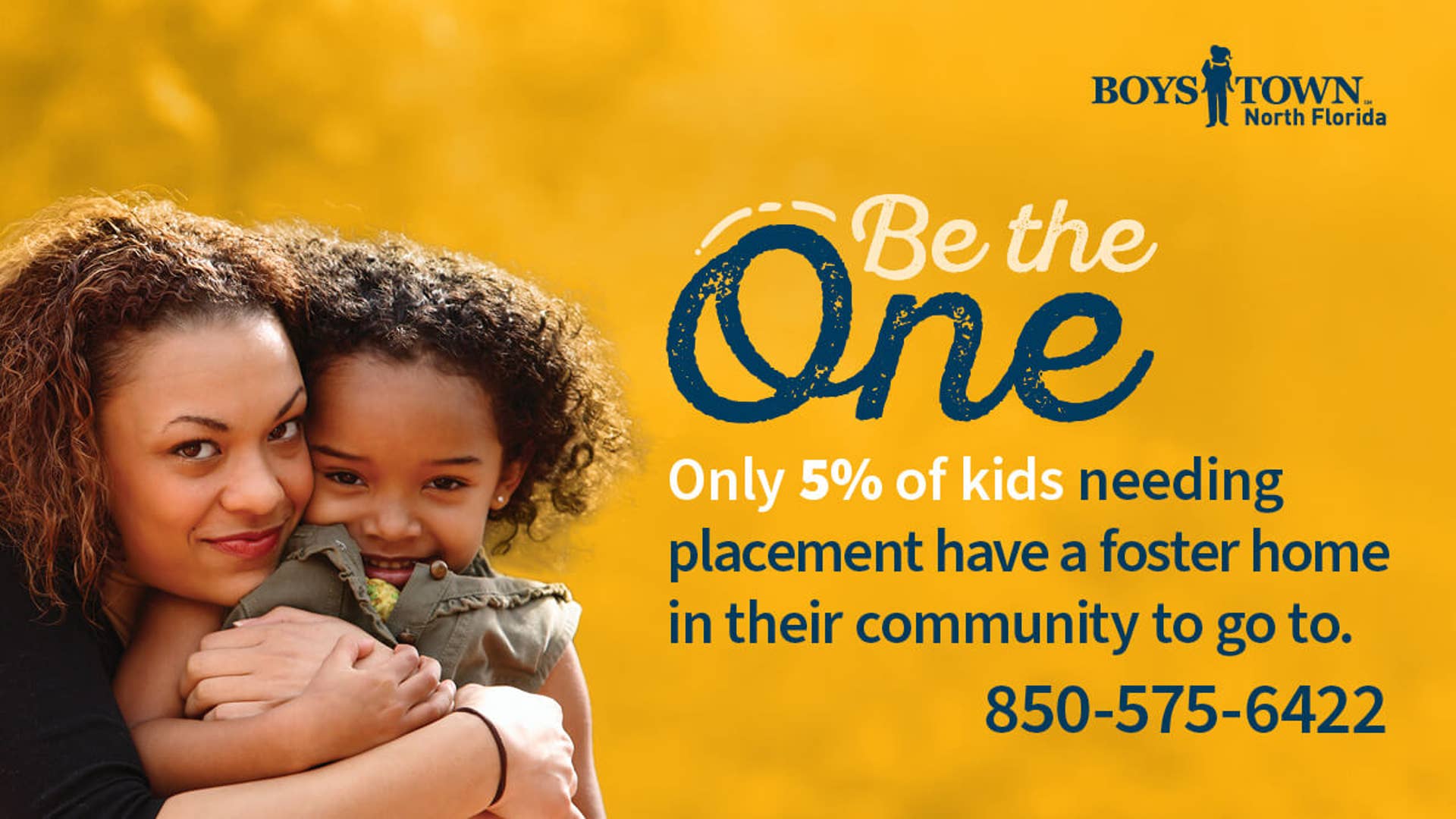 Foster Care, only 5% of kids have a foster home to go to